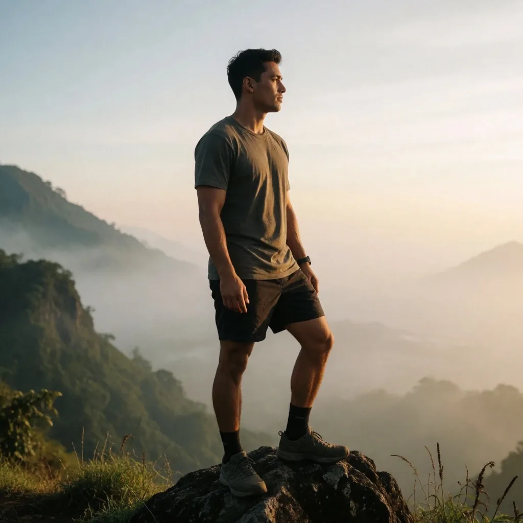 Mountain ridge at dawn representing the frontier of men's wellness