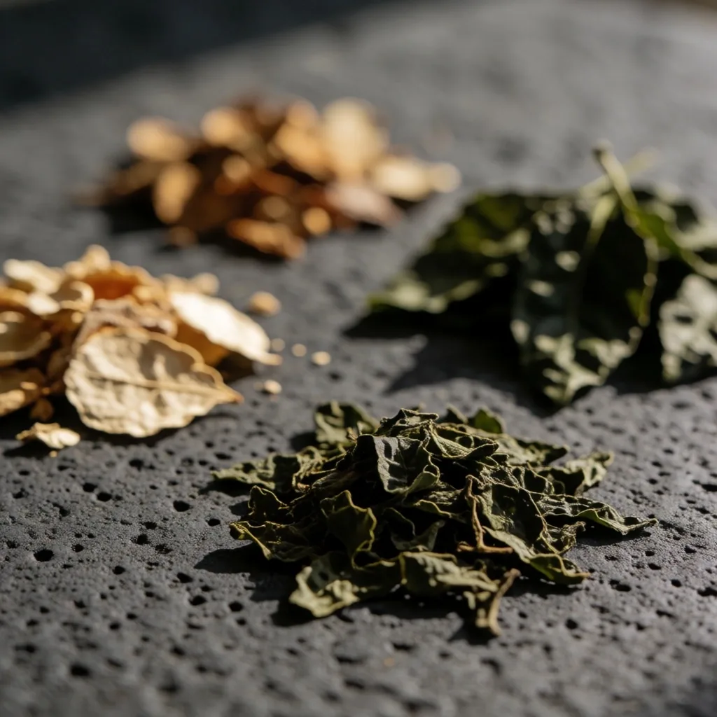 Raw botanical ingredients representing natural wellness sources